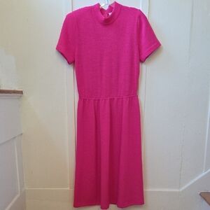 St. John Vibrant Pink Midi Dress
